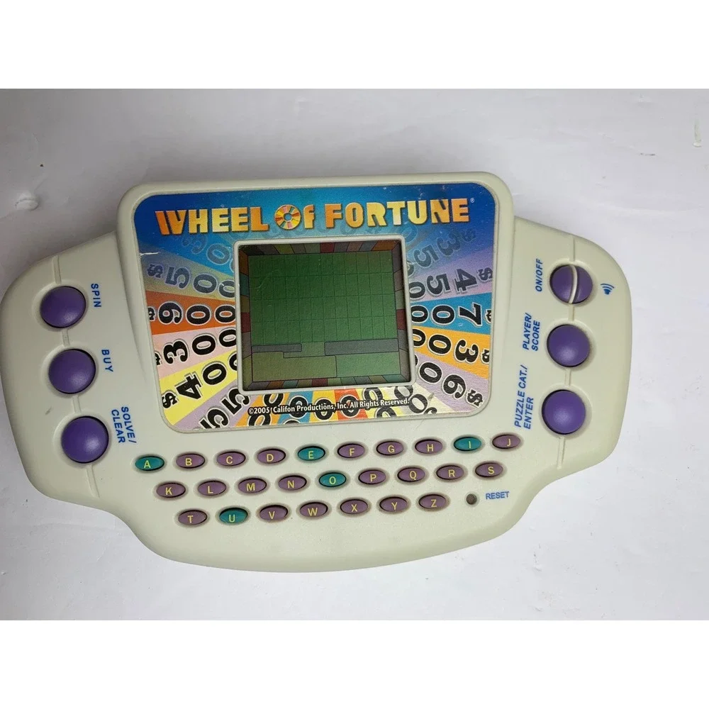 Y2K Wheel of Fortune Handheld Electronic Game 2005 Retro Puzzle Works